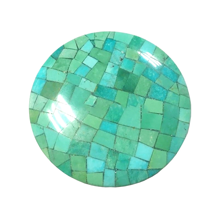 Təbii olaraq Gemstone firuzəyi Agate Mosaic Cabochons Zərgərlik 1
