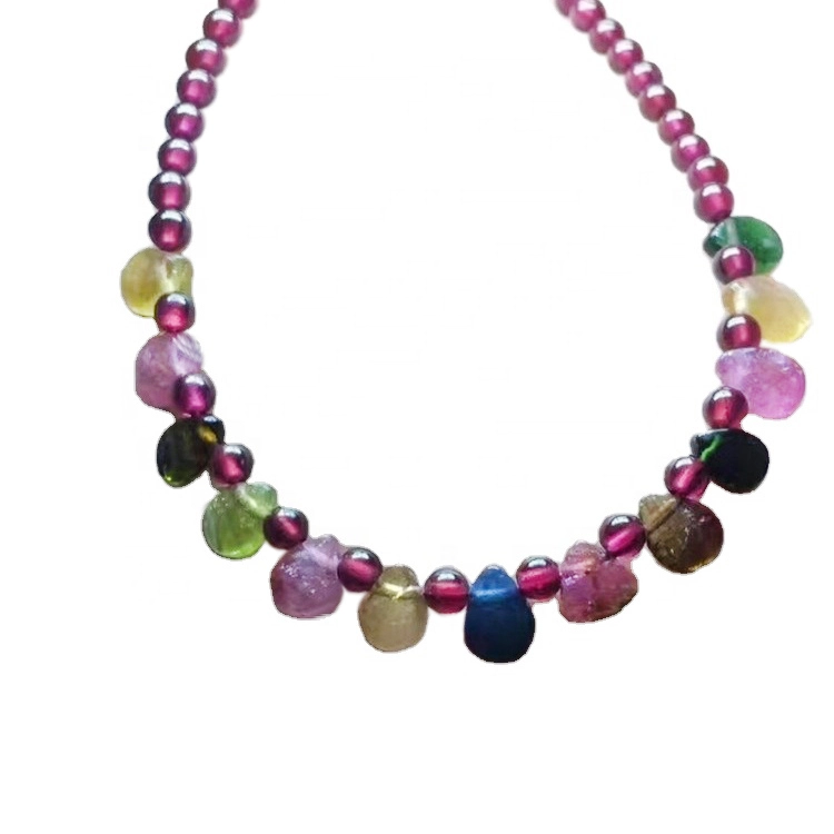 ខ្សែកខ្សែក Garnet ទម្លាក់អង្កាំ Toublene TourMalite ខ្សែកបរិមាណច្រើនធ្វើឱ្យមានលក់ដុំ 1