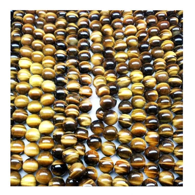6 mm 8 mm 10 mm 12 mm Natural Redonda pulida Piedra de piedras preciosas Tiger Oye Beads 1