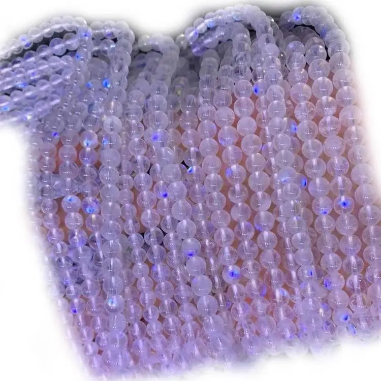 Rainbow Moonstone Round Beads AAA Grade 4 мм 6 мм 8 мм аптовая Gemstone для ўпрыгожвання 1