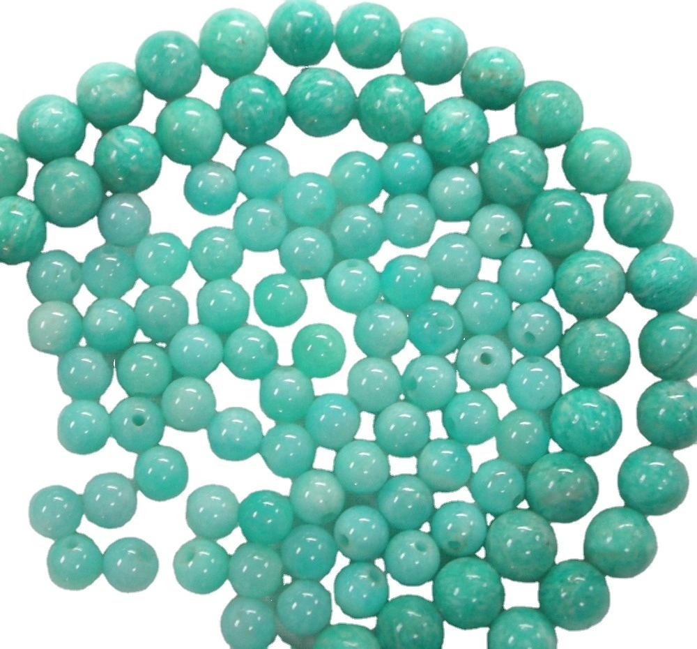 Wholesale redondo azul amazonita piedras preciosas sueltas perlas sueltas genuinas piedra preciosa natural 1