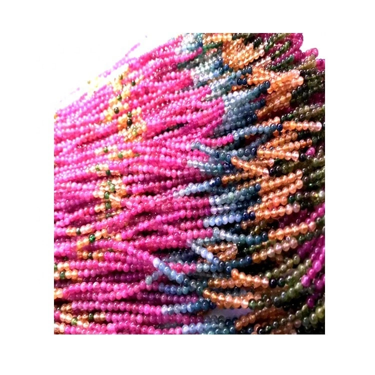 Tourmaline Rubellite మిశ్రమం రంగు పూసలు apyrite మెరిసే bule రంగు గాజు నగల 1