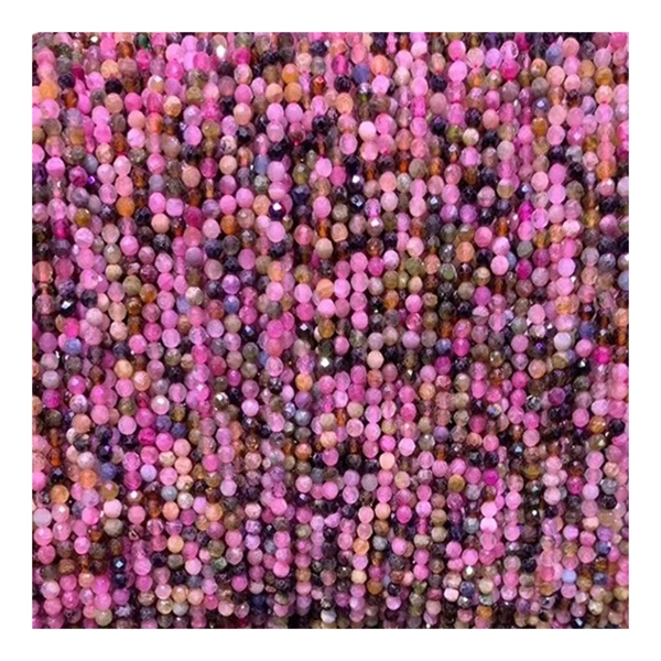 Multi Tourmaline Faceted rodelle beads အရည်အသွေးမြင့်မားသောမြည်းကျောက်မျက်ပုတီး 1