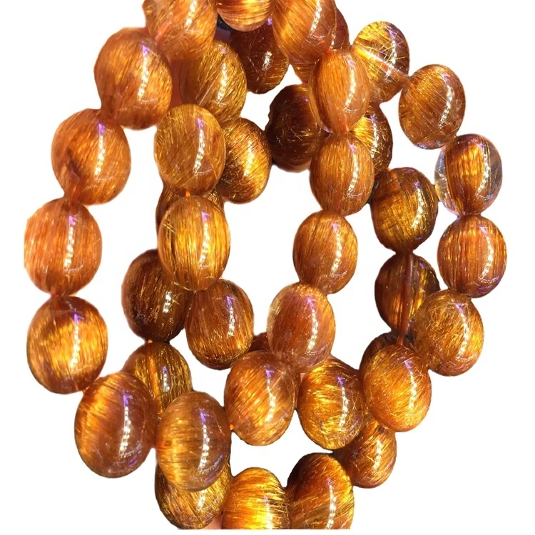 Brancatura rotonda della pietra preziosa naturale della pietra preziosa naturale del quarzo del quarzo del rame del tesoro del miele Braccialetto di colore 1