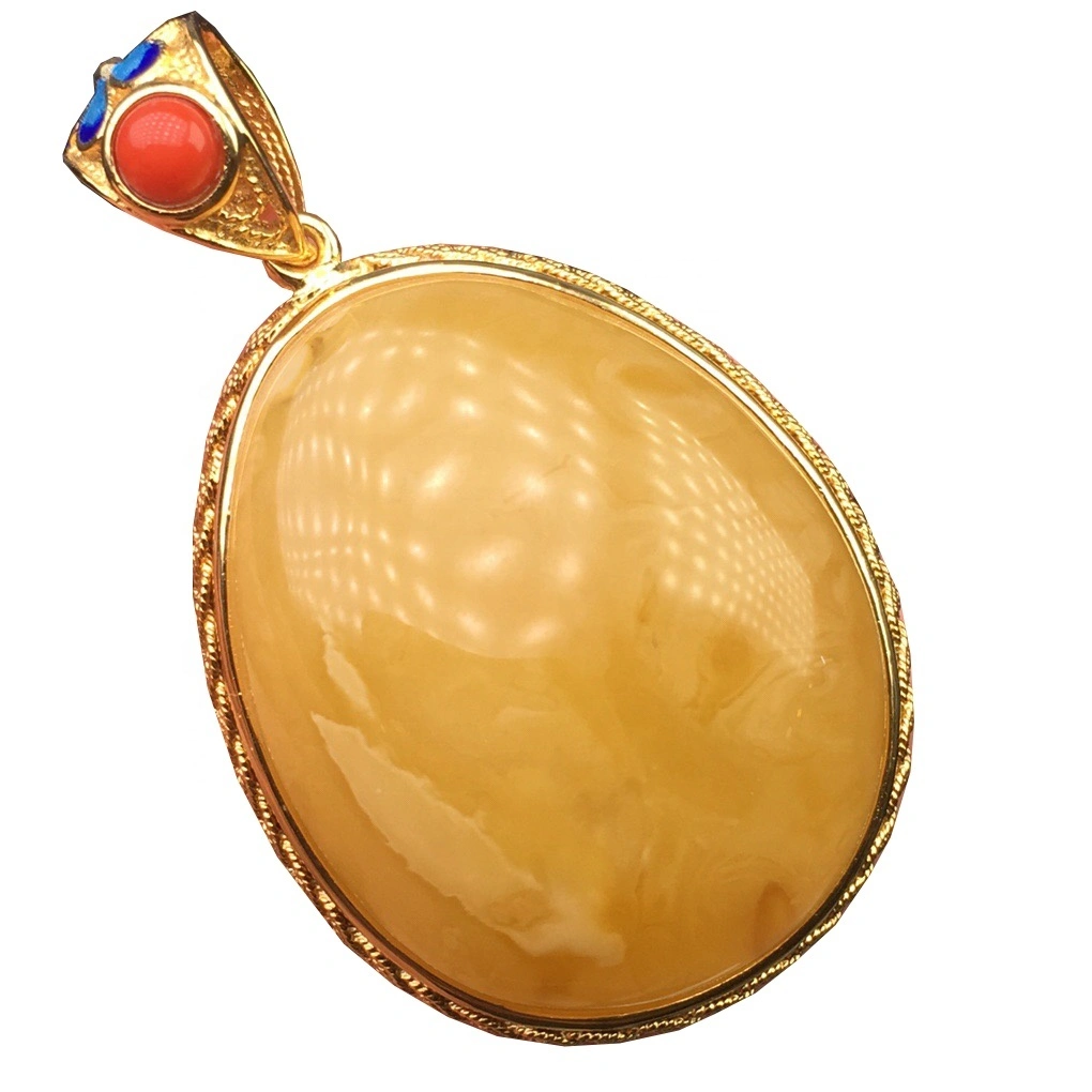 Nanhong Amber 14K Gold-Plated Pendant Amber 1
