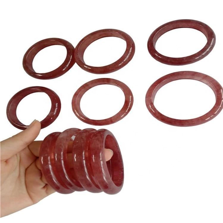 Venta caliente natural rojo fresa cristal brazalete pulseras preciosas joyería afortunada 1
