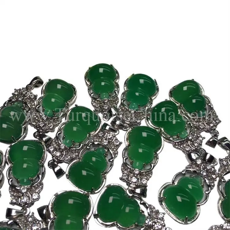 Unike natuerlike Chrysopase 925 Sterling Sliver Pnedant Green Leaf sieraden 1