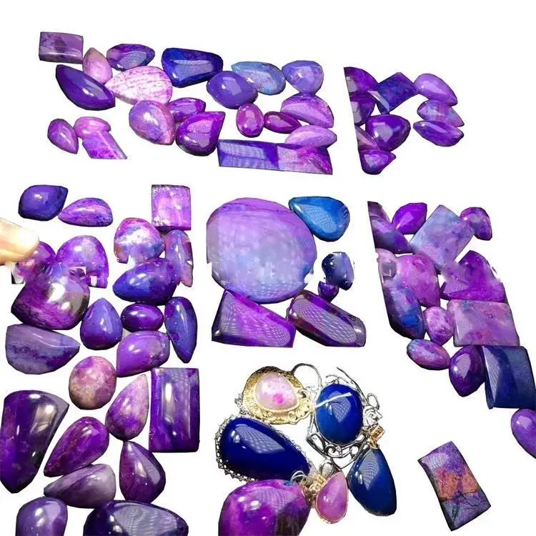 လက်ဝတ်ရိတ္တ Suogilite sugilite သေးငယ်တဲ့ကျပ်စေးကျင်းကျောက်ပြားတွေရှိတယ် 1