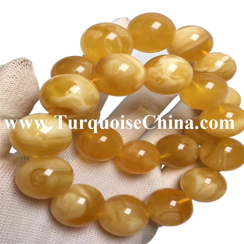 Baltesch Amber natierlechen Amber Hand Bracelet héich Klass Ronn Amber Beads 1