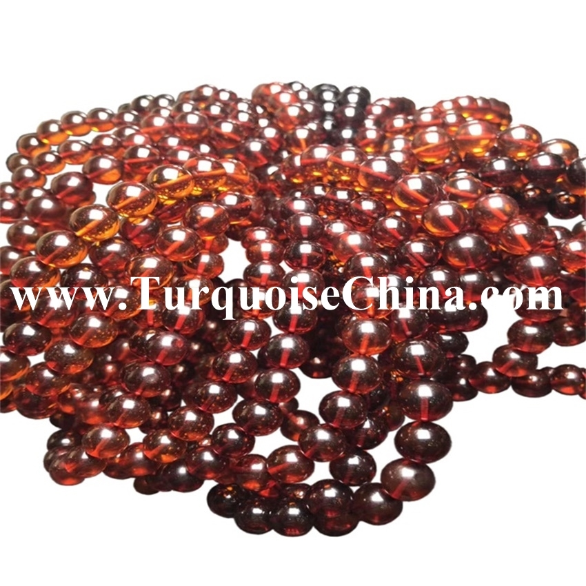 9mm bèl kap atizay dekorasyon natirèl Cherry Amber Gemstone Strand 1