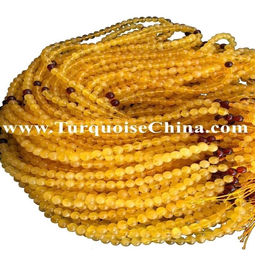 6mm Ars, Deco Amber Baads Necklace 1