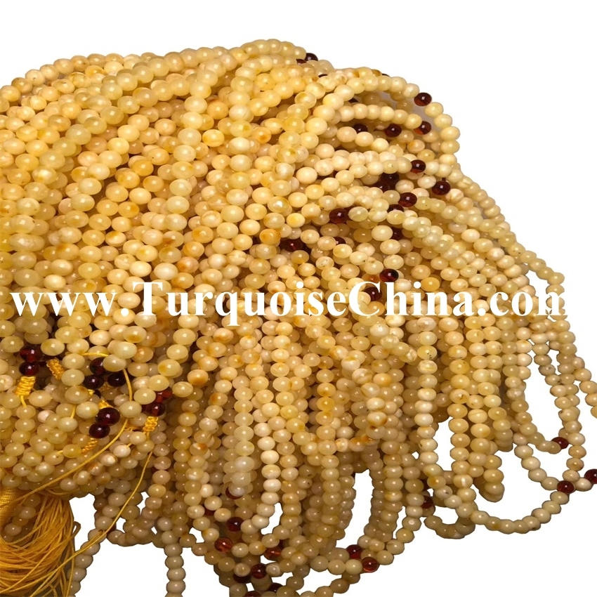 6mm hism antique ea tlhaho Aber Egg yolk buterscatch bead molala 1