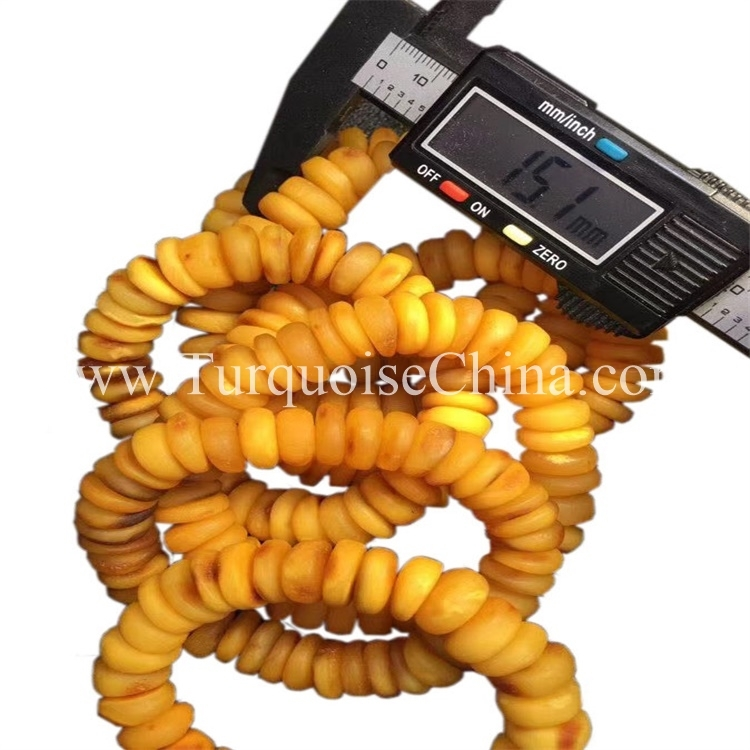 Lovely Yellow Amber Gemstone Oblate Jewelry Bracelet 1