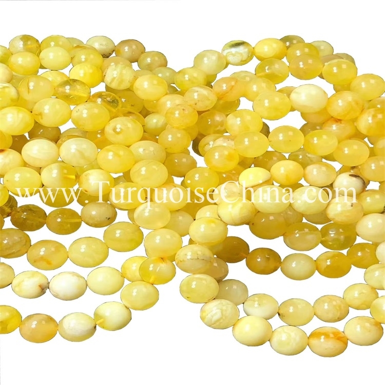 Natur Yellow Amber Gemstone Round Beads Bracelet 1