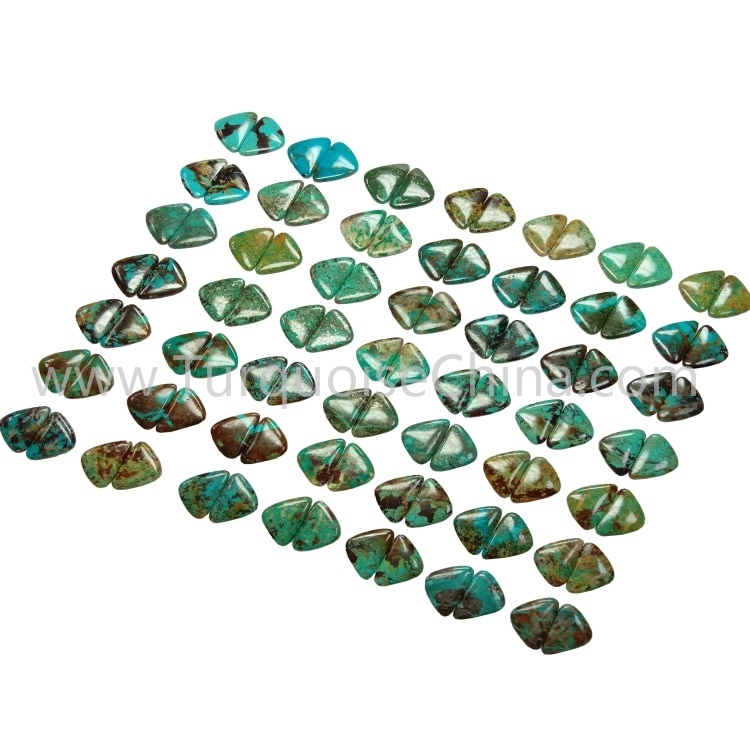 29.4x18x3.8mm Hot-Sale Turquoise Segitiga Cabochon Pasangan Grosir 1