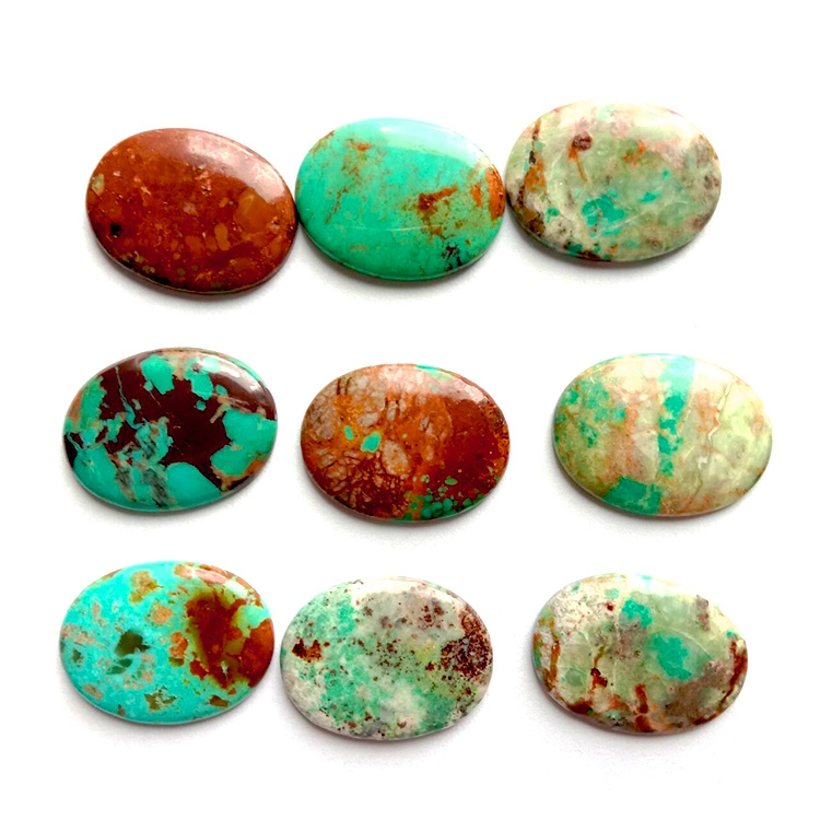 15.6x20.8x3.8mm New Turquoise Left And Right Match Pairs Smooth Oval Cabochon 1