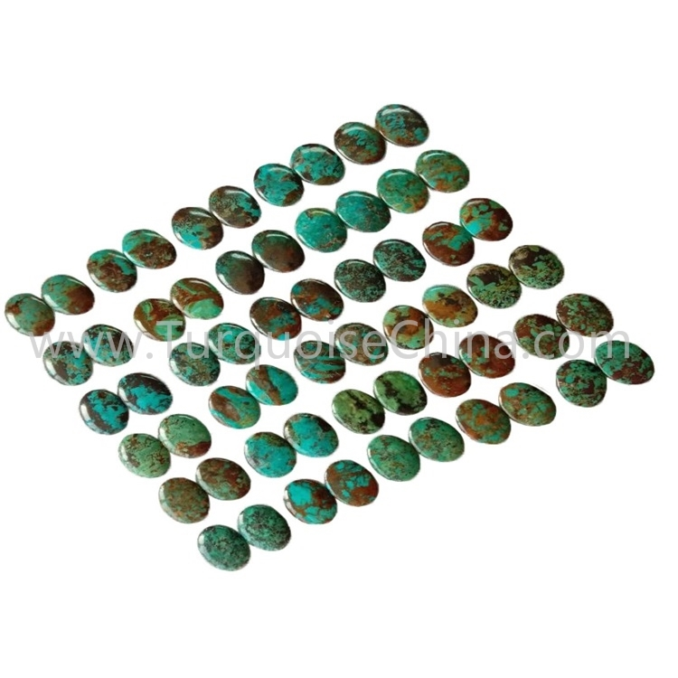20.3x27x3.8mm genuinte Turquoise sinistram et rectum par pairs lenis ovalis Cabochon 1