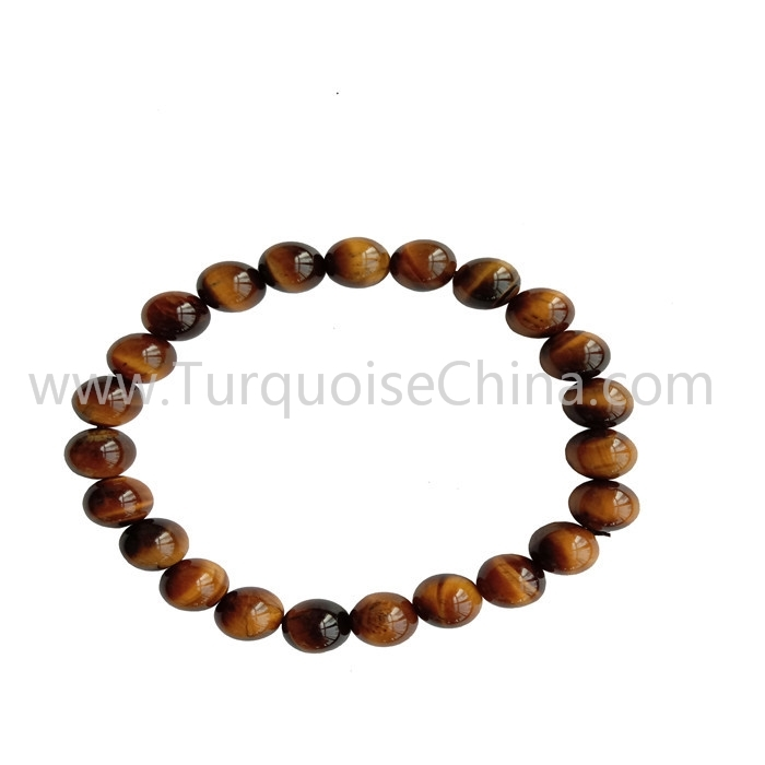 New Yellow Tiger's Eye Round Perlur Gemstone Armbönd 1