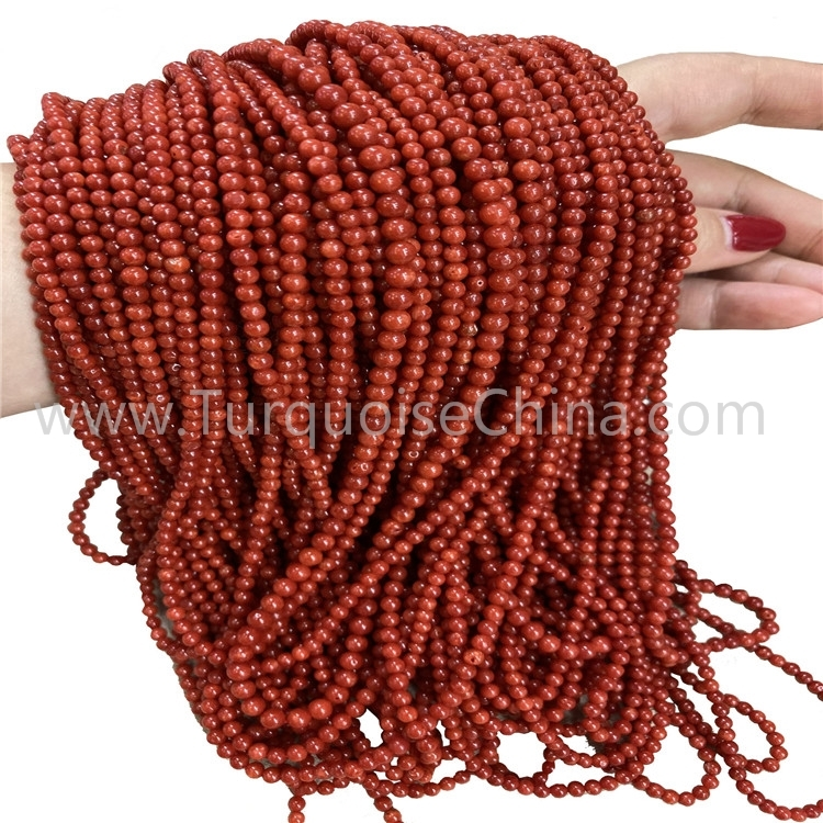 Beautiful Red Coral Round Shape Shanga Wholesale Gemstone. 1