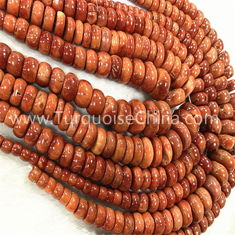 Echt roude Koraller Ronde Beads Miechfter Gréisst Grousshandel 1