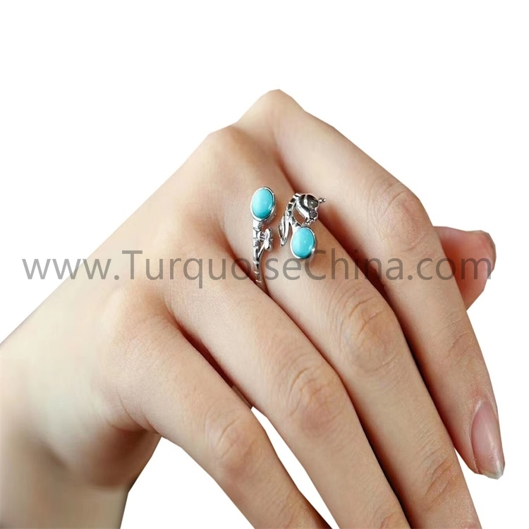 Ring Bulu Turquoise 925 Perhiasan Perbubah 1