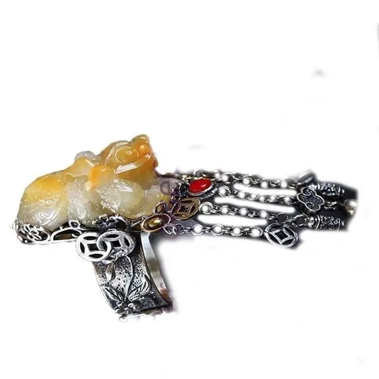 Cincin Pixiu yang propisial dan penyembuhan jatuh oleh lilin lebah alami Amber 1