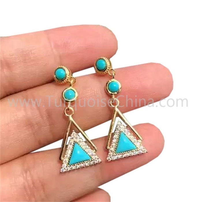 Turquoise gemstone imsielet trijanglu Danngler 1