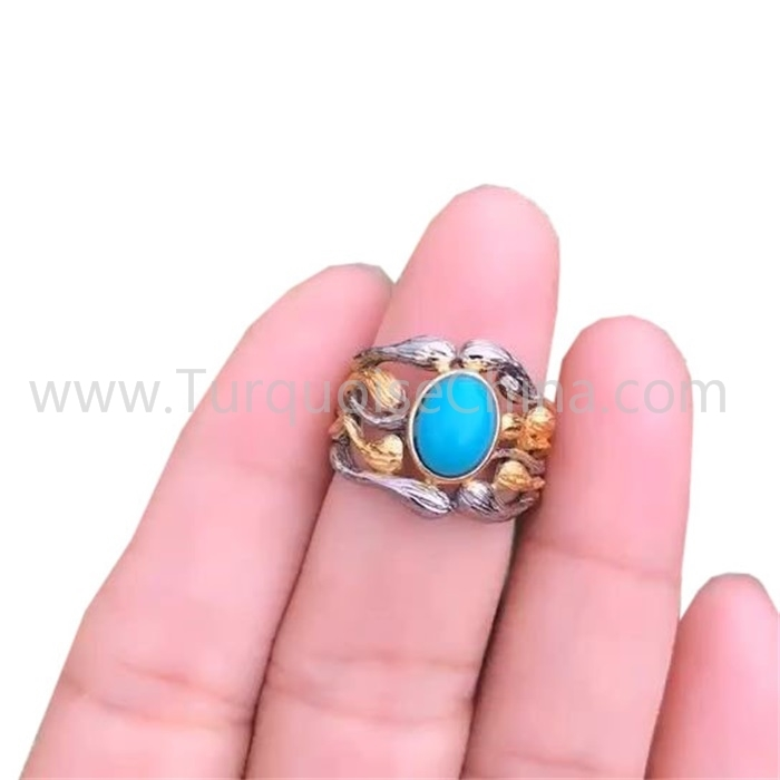 Ring ring beku biru biru buah permata kanggo lanang lan wadon 1