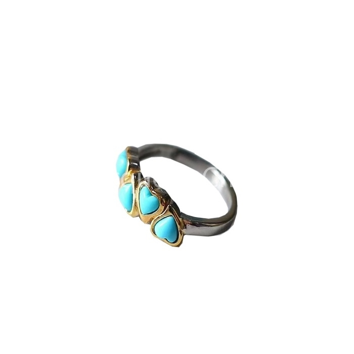 Cincin Bentuk Hati Turquoise dalam Sterling Silver 1