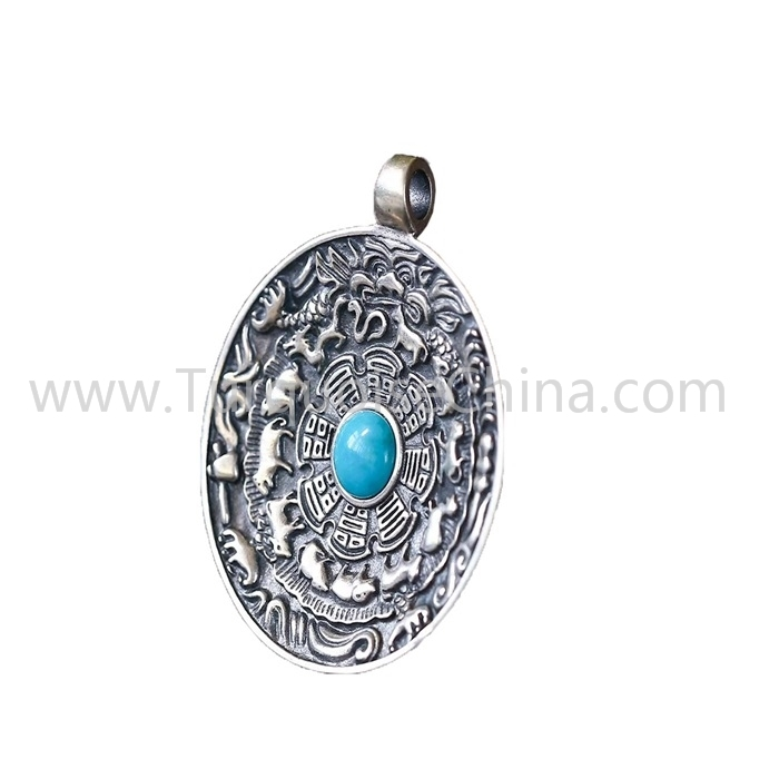 Gemstone Pendant Turquoise Asli Untuk Membuat Perhiasan 1