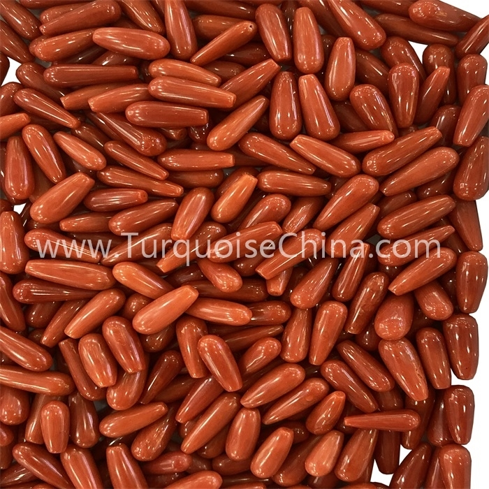 Hot-sale Natural Red Coral Rice Loose Gemstone Beads  For Jewelry 1