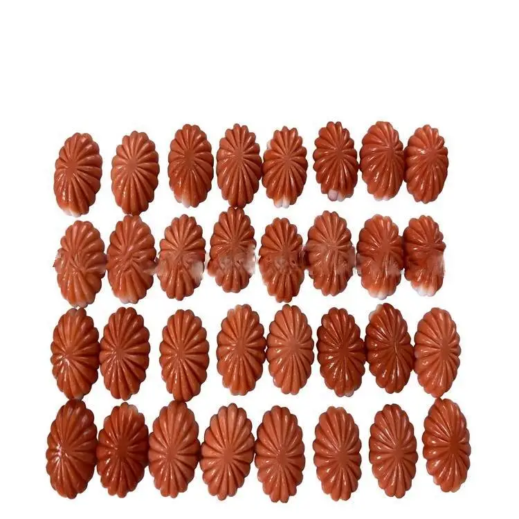 Grosir Oranye Natural Coral Cookie Bentuk Cabochon Gemstone Untuk Perhiasan 1