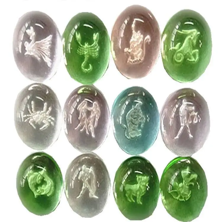 Constellation ja Zodiac Sign Crystal Gemstone Carved Cabochon 1