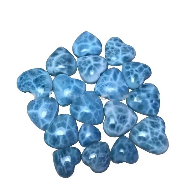 Grosir Hot-Sale Larimar Alami Bentuk Hati Gemstone Cabochon 1