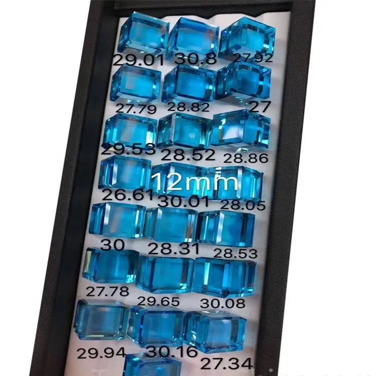 Top Natural Blue Topaz Square Cabochons For Jewelry 1