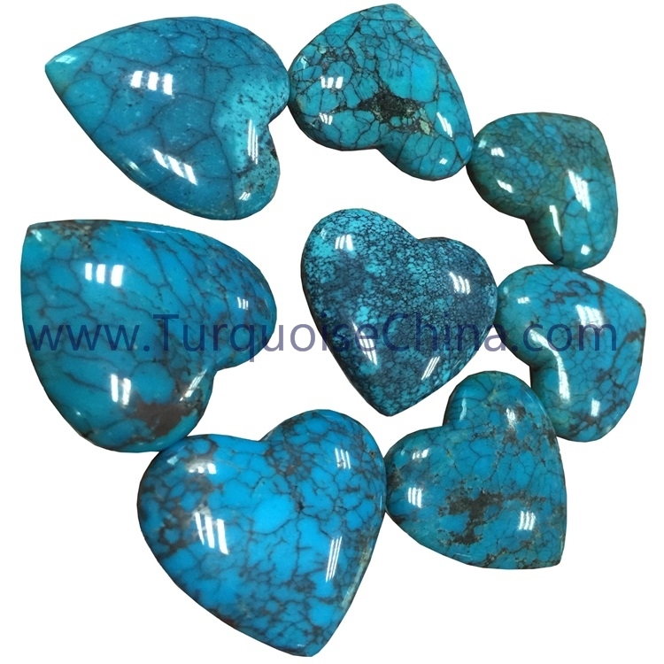 Kyawawan turquoise zuciya Cabochon Sako-sako da Gemstone 1