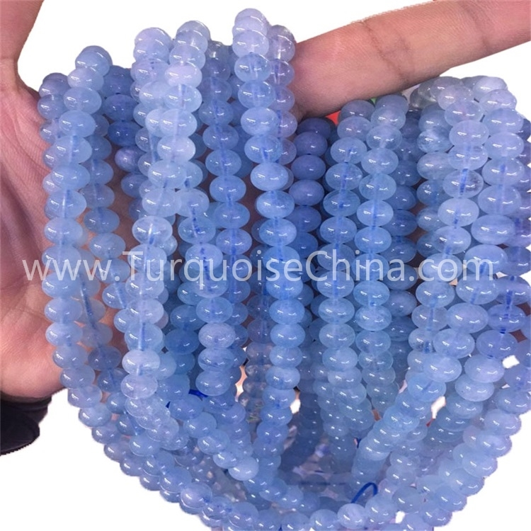 प्राकृतिक नीलो Aquamarine राउन्ड रत्न ढीला मोती 1