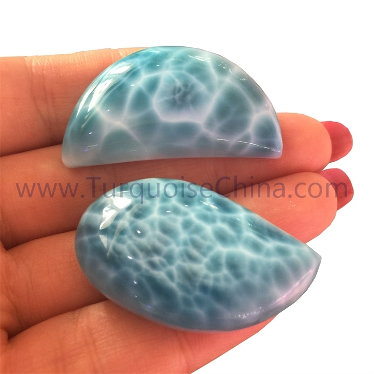 Hot-Sale Larimar Gemstone Cabochon dalam bentuk dan ukuran yang berbeda 1