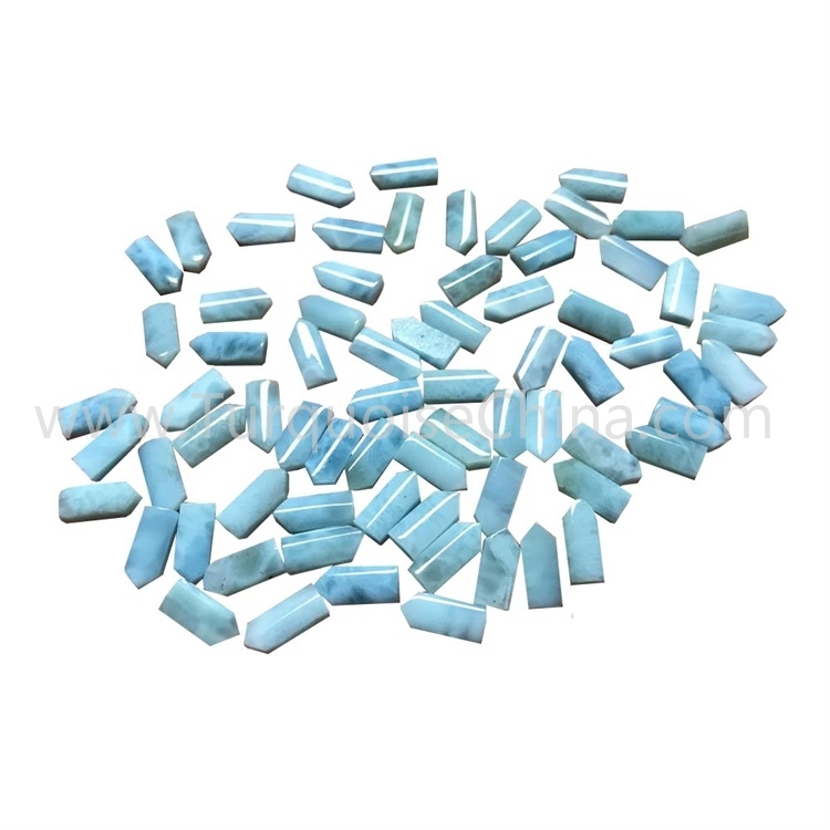 Alami Larimar Short Square Kolom Berbentuk Massen Cabochons Gemstone 1