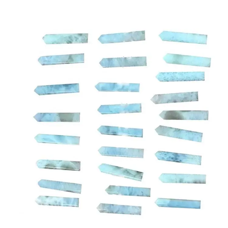 Il-kolonna tal-kolonna kwadra twila ta 'Larimar Larimar forma ta' Cabochon u gemstone bla xkiel 1