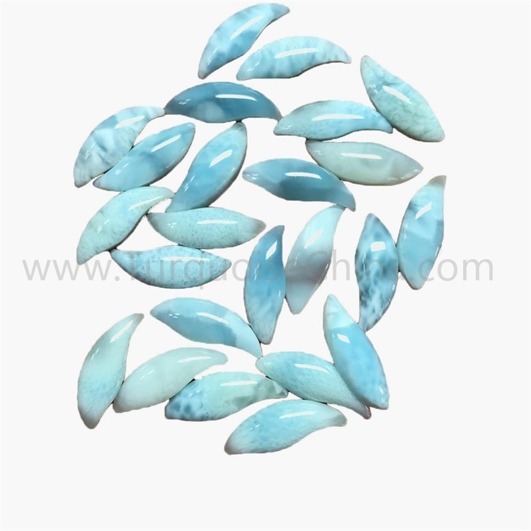 Natural Larimar beautiful crescent shaped cabochon polishing and smooth gemstone 1