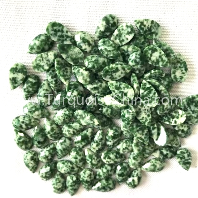 Checktop Alami Kingfisher Pear Cabochon Green Faceted Gemstone 1