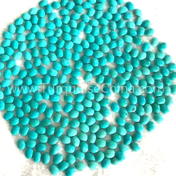 Alami Turquoise Cabochon Oval Bentuk Cabochon Blue Gemstone Grosir 1