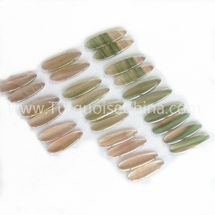 Natural green Fluorite left and right match water drop shape gemstone 1