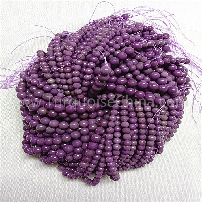 Natural Phosphosiderite round shape beads smooth and purple gemstone strings 1