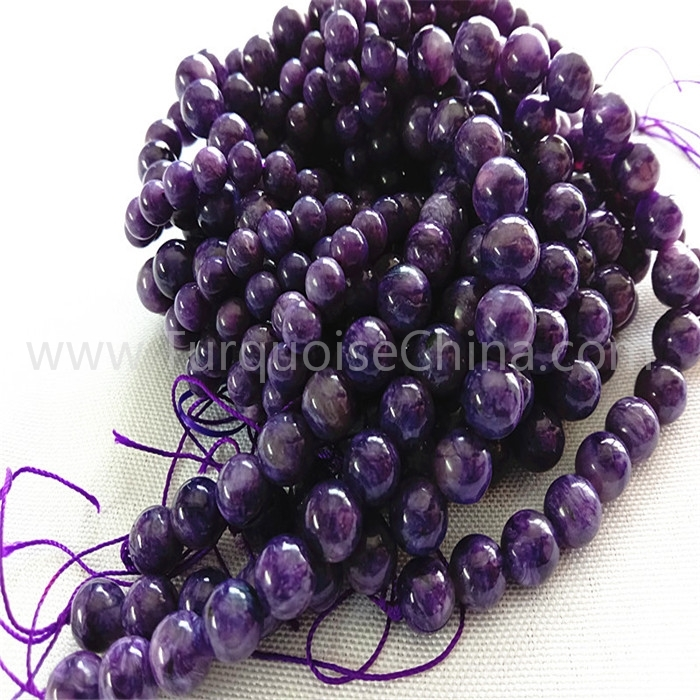Natural Charoite AAAA apaļš forma pērles dārgakmens stīgas 1