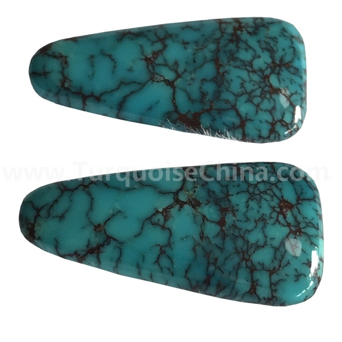 Lehibe manga turquoise Cabochon, royston voajanahary Turquoise Trapezezoid Cabochon 1