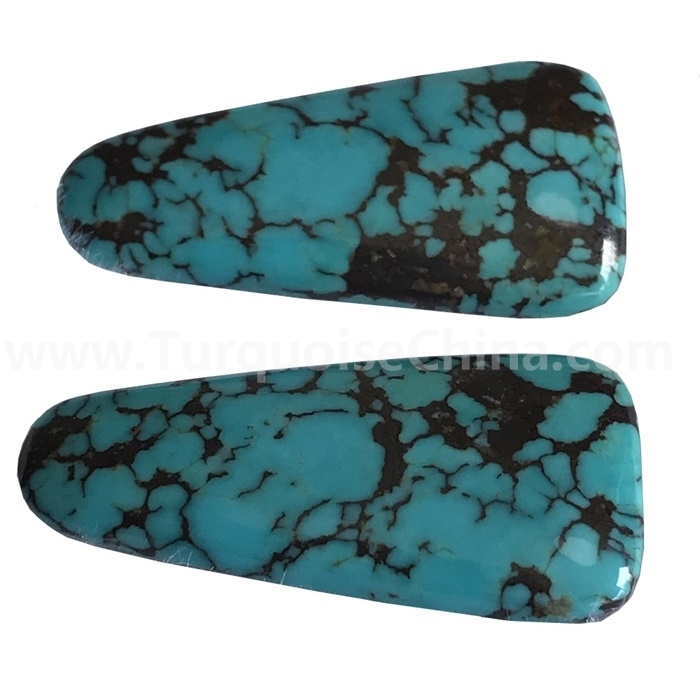 Amazon Trapezoid berbentuk Perhiasan Batu Turquoise Persia Asli 1