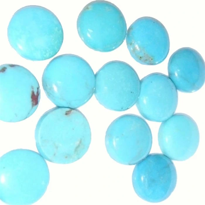 Putaran Cabochon Turquoise Arizona Biru Gemstone Longgar Untuk Perhiasan 1