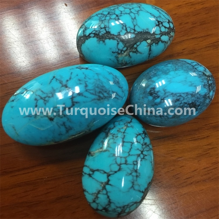 compressive natural Chinese style  turquoise oval shape cabochons 1